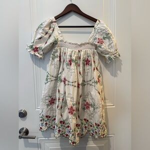Damson Madder Embroidered Floral Dress
